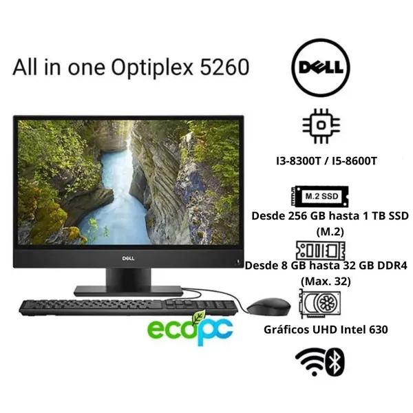 AIO-5260-VARIABLE AIO Optiplex 5260 I3 8300T / Grado A + - Imagen 1