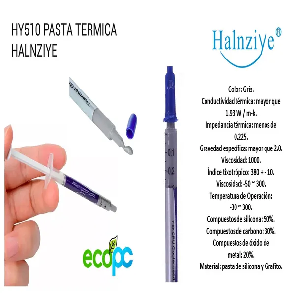 HY510-PASTA-TERMICA-HALNZIYE HY510 Pasta térmica HALNZIYE (NUEVO) - Imagen 1