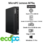 MicroPC Lenovo M75q / Ryzen 5 Pro 2400 GE (VEGA 11 2 GB) / Grado A (seminuevo)