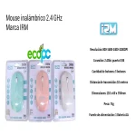 Mouse inalámbrico 2.4 GHz Marca IRM (NUEVO)