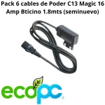 Pack 6 cables de Poder C13 Magic 16 Amp Bticino 1.8mts (seminuevo)