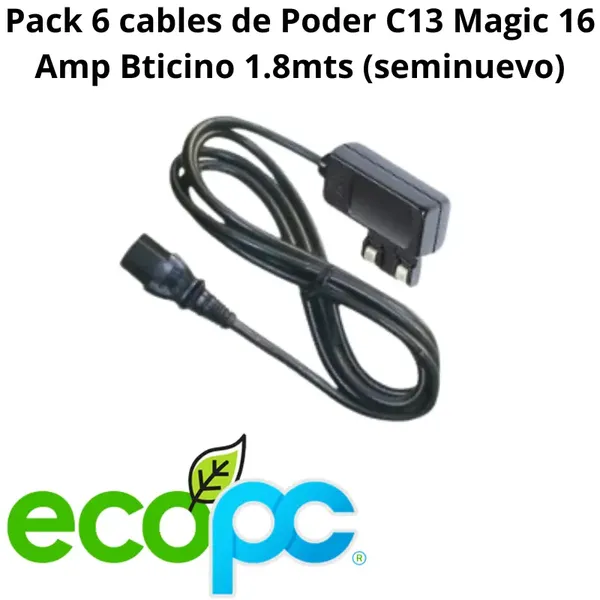 pack-6-cables Pack 6 cables de Poder C13 Magic 16 Amp Bticino 1.8mts (seminuevo) - Imagen 1