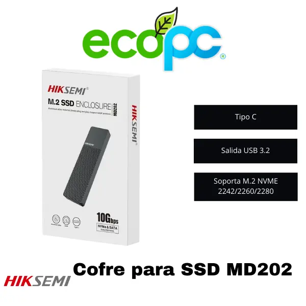 Cofre-para-SSD-Hiksemi-MD202 Cofre Externo USB C M.2 NVME/M.2 SATA 3.2 HIKSEMI – Elige tu ssd - Imagen 1