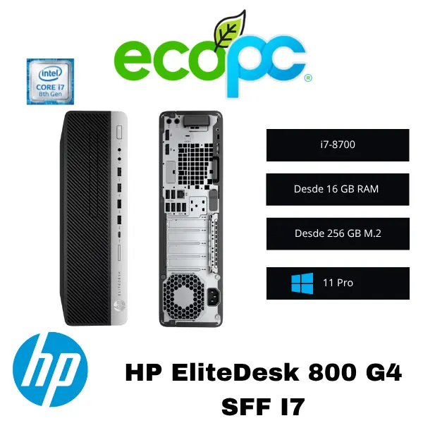 HP-EliteDesk-800-G4-SFF-I7 HP EliteDesk 800 G4 SFF / I7 8700 / Grado A - Imagen 1