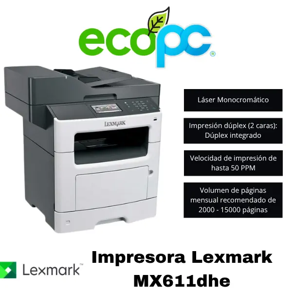 impresora-lexmark-mx611dhe Impresora Lexmark MX611dhe (seminuevo) - Imagen 1
