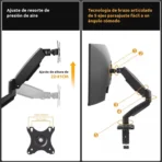 Brazo Monitor Soporte Reajustable + Monitor HP N223 21.5" FHD (seminuevo) - Imagen 4