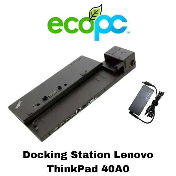 Docking-Station-Lenovo-40A0 Docking Station Lenovo ThinkPad 40A0 con Acople + Cargador 65W (seminuevo) - Imagen 1