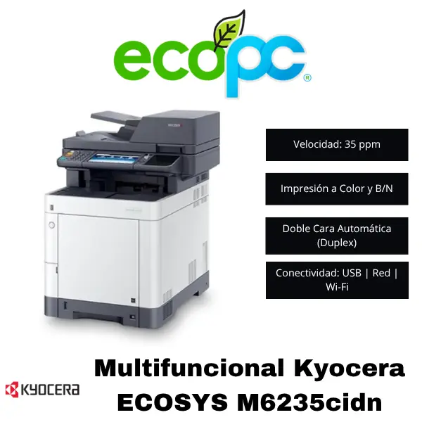 Multifuncional-Kyocera-ECOSYS-M6235cidn Multifuncional Kyocera ECOSYS M6235cidn (seminuevo) - Imagen 1