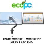 Brazo Monitor Soporte Reajustable + Monitor HP N223 21.5" FHD (seminuevo)