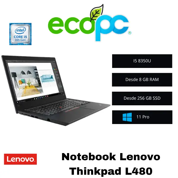 notebook-thinkpad-lenovo-l480 Notebook Lenovo Thinkpad L480 / I5-8350U / Grado B - Imagen 1