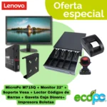 Kit Punto de Venta Completo con Lenovo ThinkCentre M715q + Monitor 22” + Pack POS KC-8001+