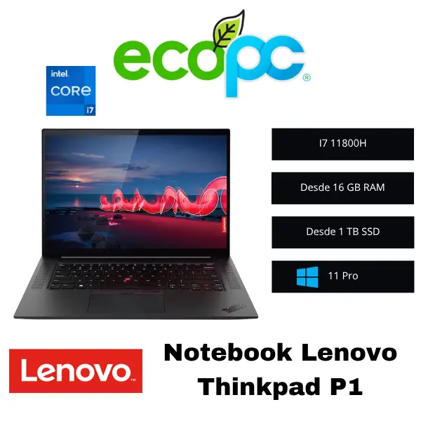 Notebook lenovo thinkpad p1 Notebook Lenovo Thinkpad P1 NVIDIA QUADRO T1200 / I7 11800H / Grado B - Imagen 1