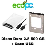 Disco Duro Externo 500 GB SATA 2.5" con Case USB 3.0 Transparente – Disco Reacondicionado, Case Nuevo