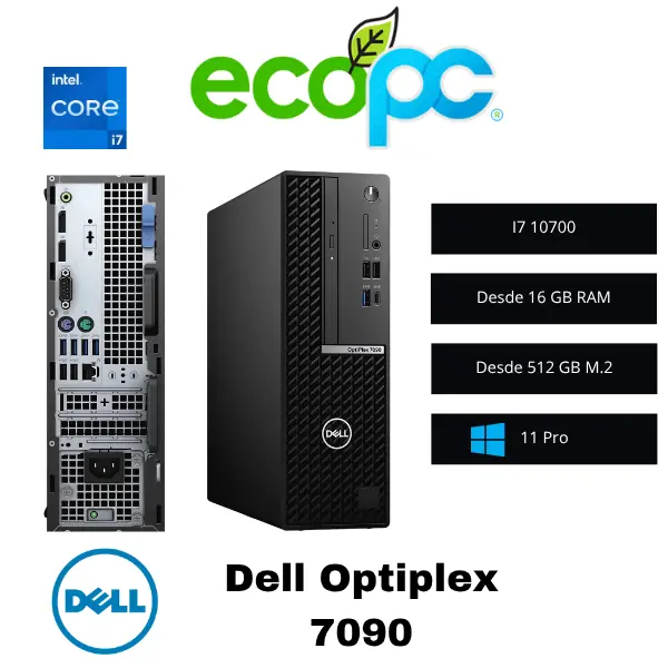 Dell Optiplex 7090 Computadora Dell Optiplex 7090 SFF / I7 10700 / Categoría A - Imagen 1