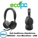 Dell Audífonos Alámbricos WH5024 - Con Micrófono + ANC - USB C + Adaptador USB-A